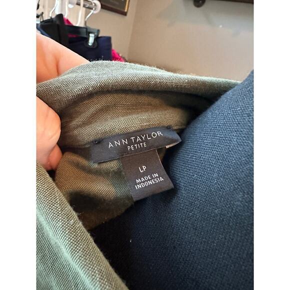 Olive Green Midi Shirt Dress with Belt Roll Tab Sleeve Career Casual - Picture 10 of 10